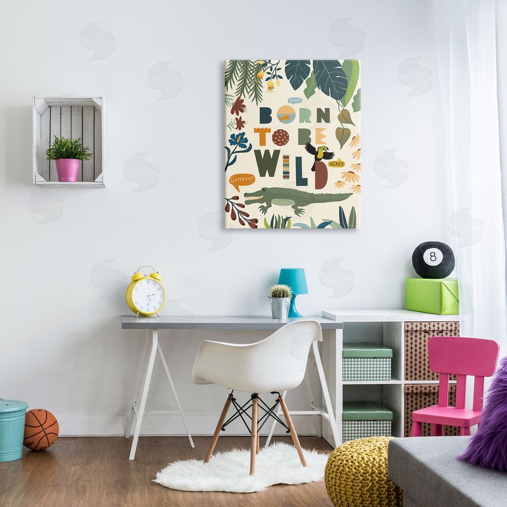 Darlene Seale Born to Be Wild Phrase Tropical Animal Forest Alligator