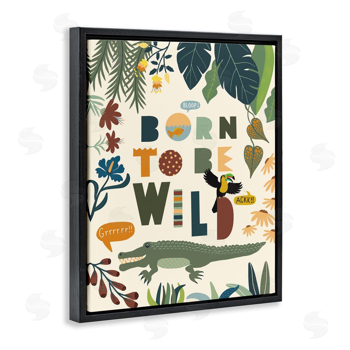 Darlene Seale Born to Be Wild Phrase Tropical Animal Forest Alligator