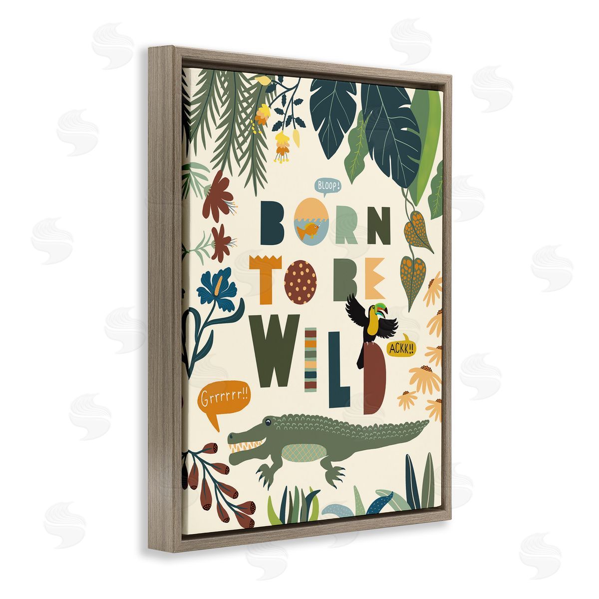 Darlene Seale Born to Be Wild Phrase Tropical Animal Forest Alligator