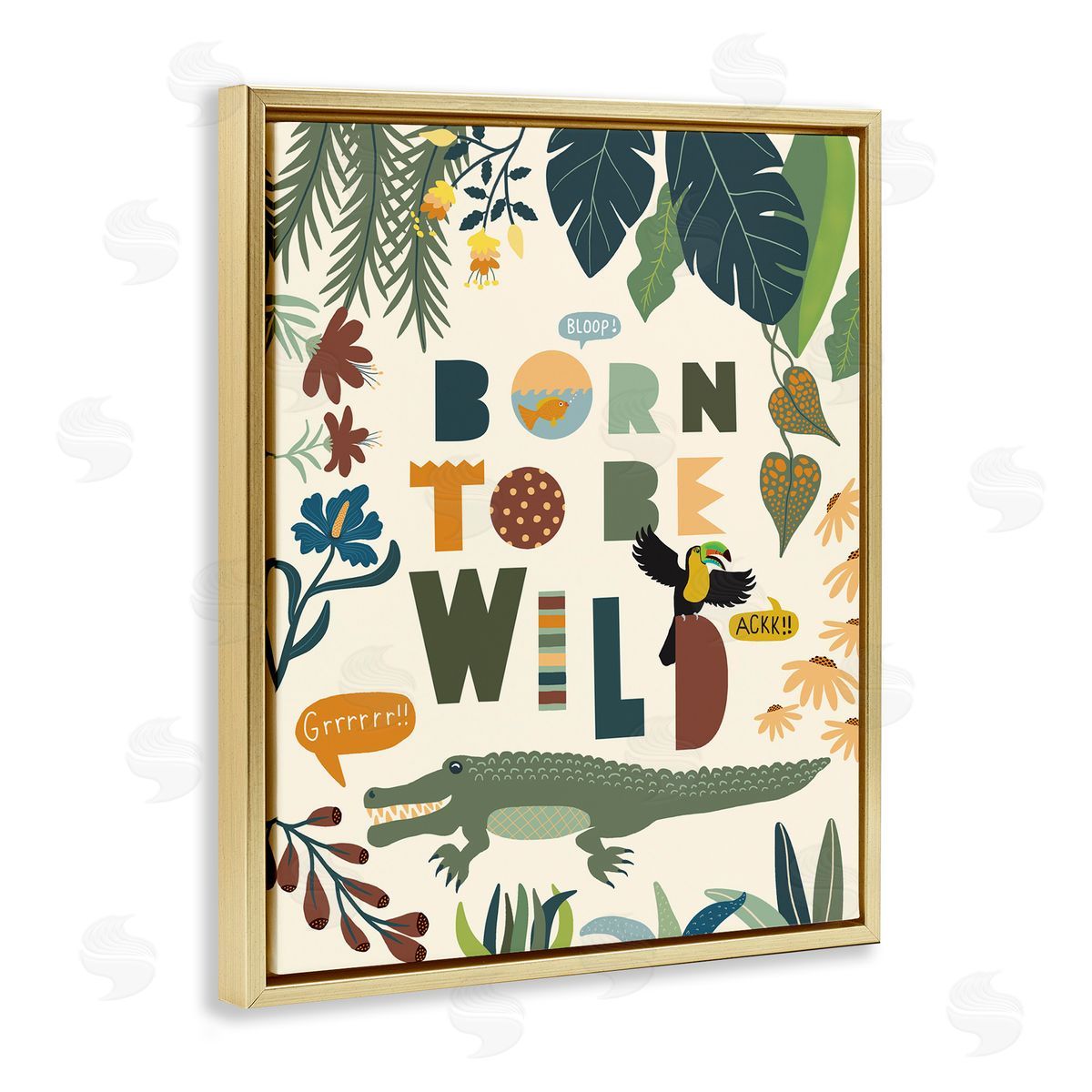 Darlene Seale Born to Be Wild Phrase Tropical Animal Forest Alligator