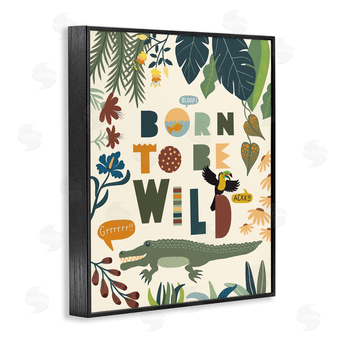 Darlene Seale Born to Be Wild Phrase Tropical Animal Forest Alligator