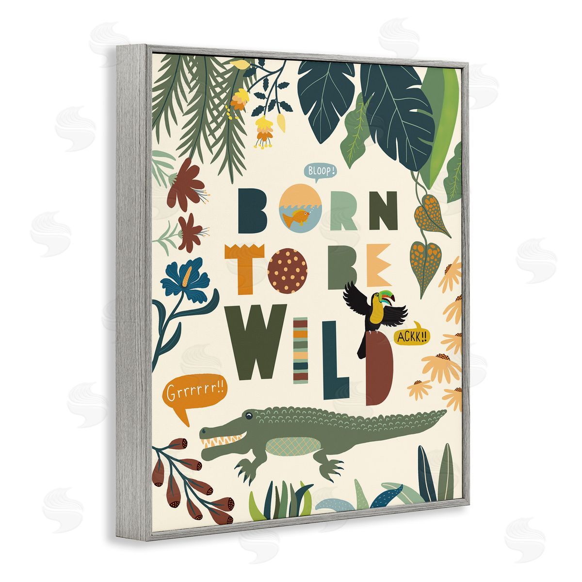 Darlene Seale Born to Be Wild Phrase Tropical Animal Forest Alligator