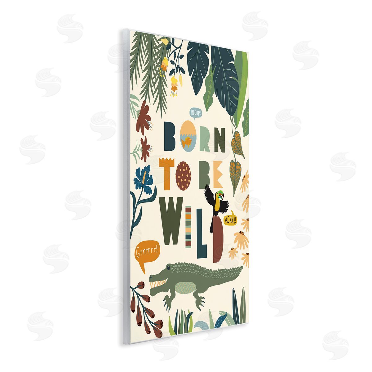 Darlene Seale Born to Be Wild Phrase Tropical Animal Forest Alligator