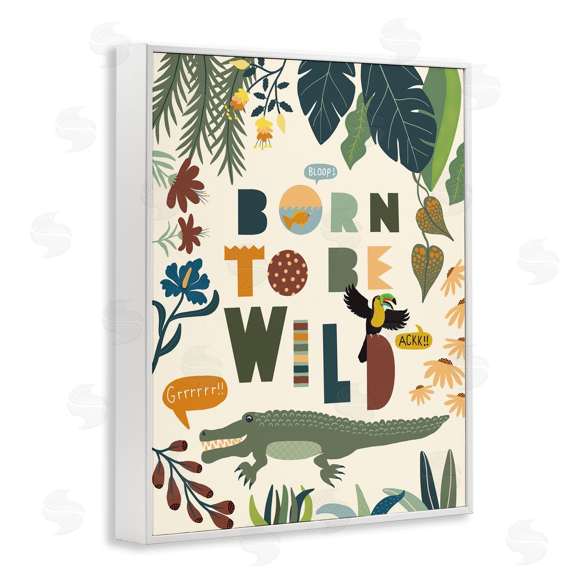 Darlene Seale Born to Be Wild Phrase Tropical Animal Forest Alligator