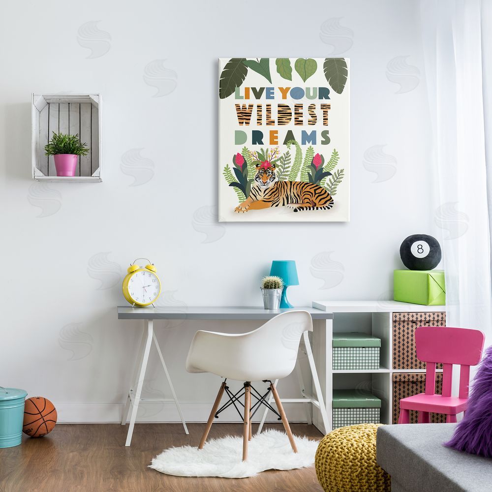 Darlene Seale Live Your Wildest Dreams Sentiment Tropical Tiger Forest