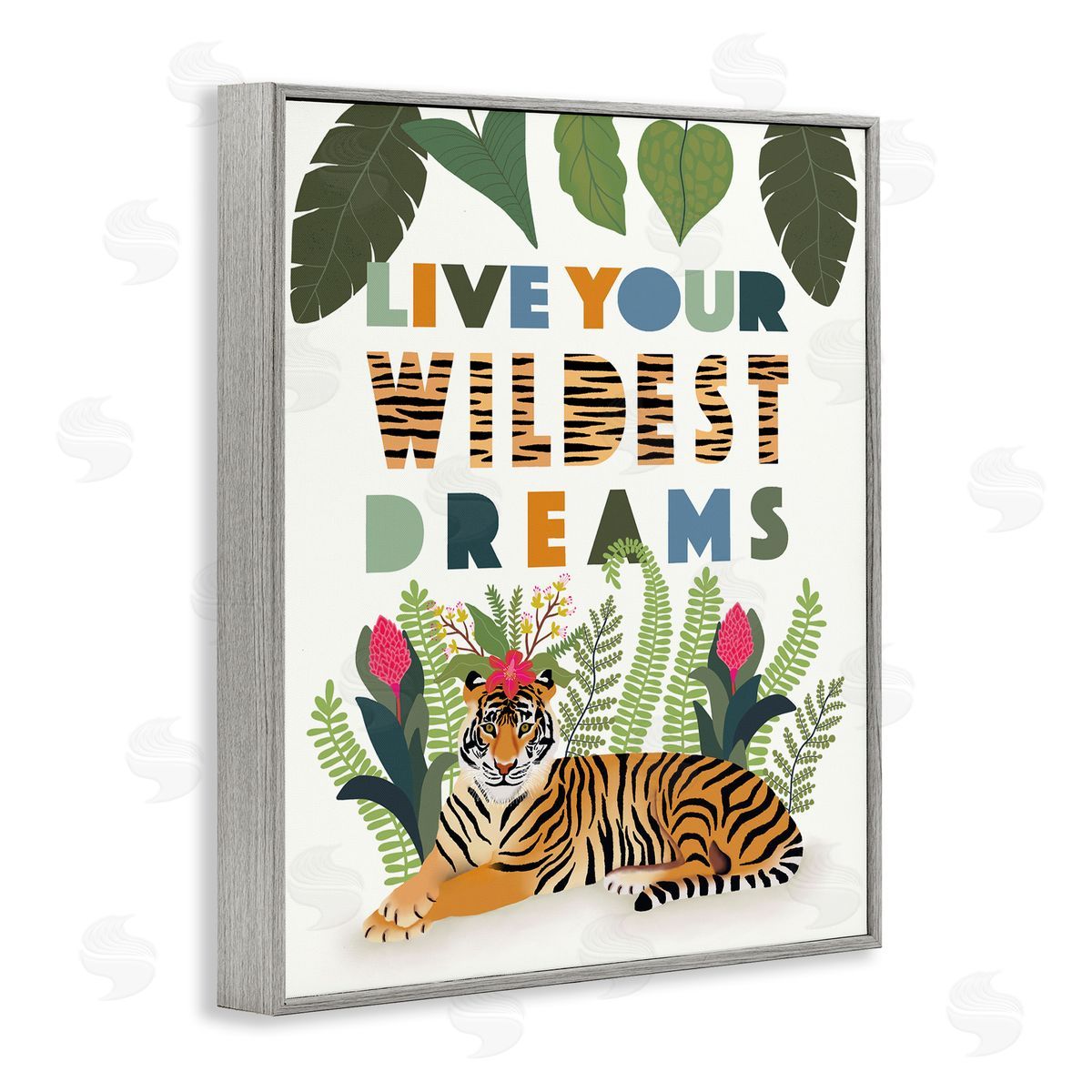 Darlene Seale Live Your Wildest Dreams Sentiment Tropical Tiger Forest