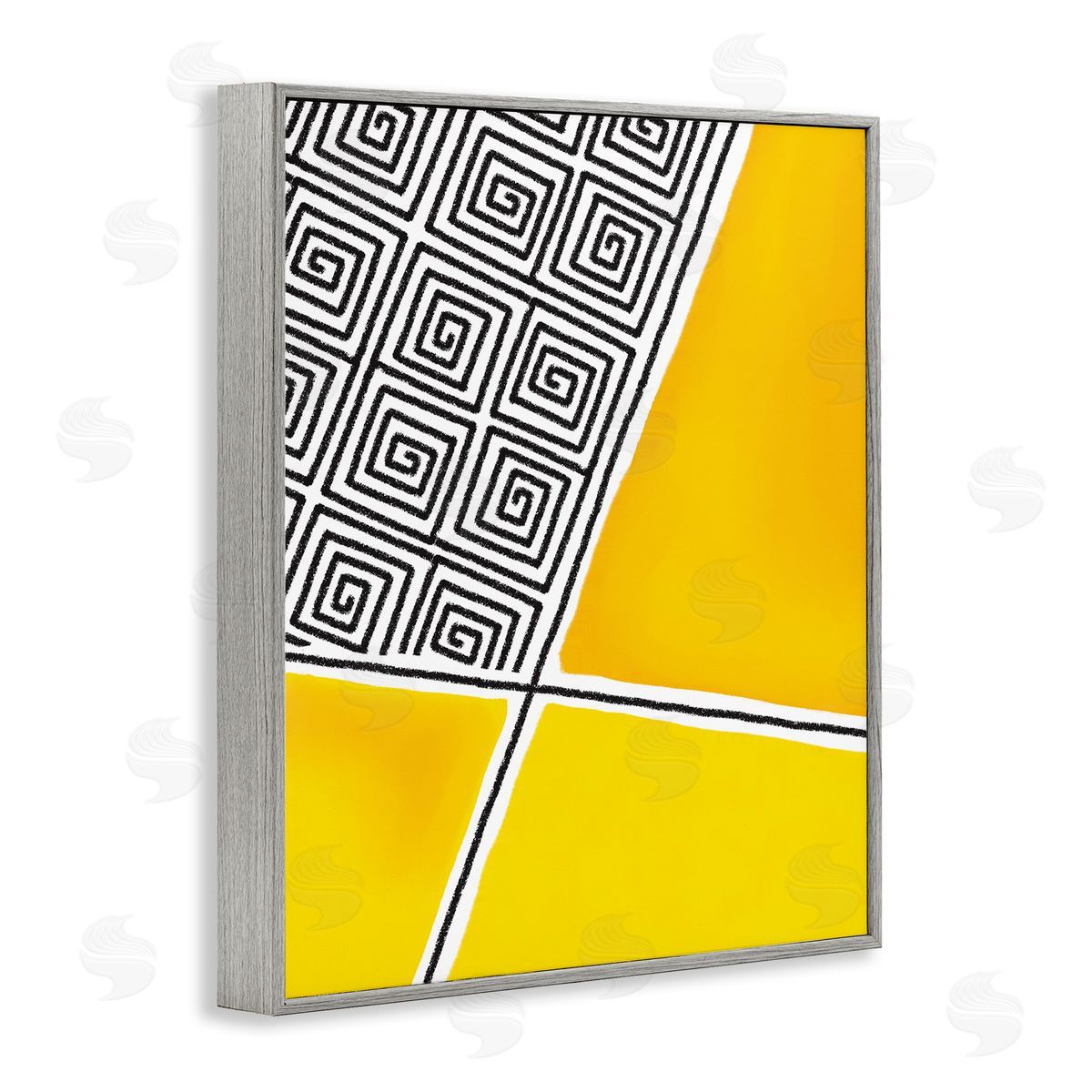 Darlene Seale Asymmetrical Geometrical Yellow Squares Abstract Lines