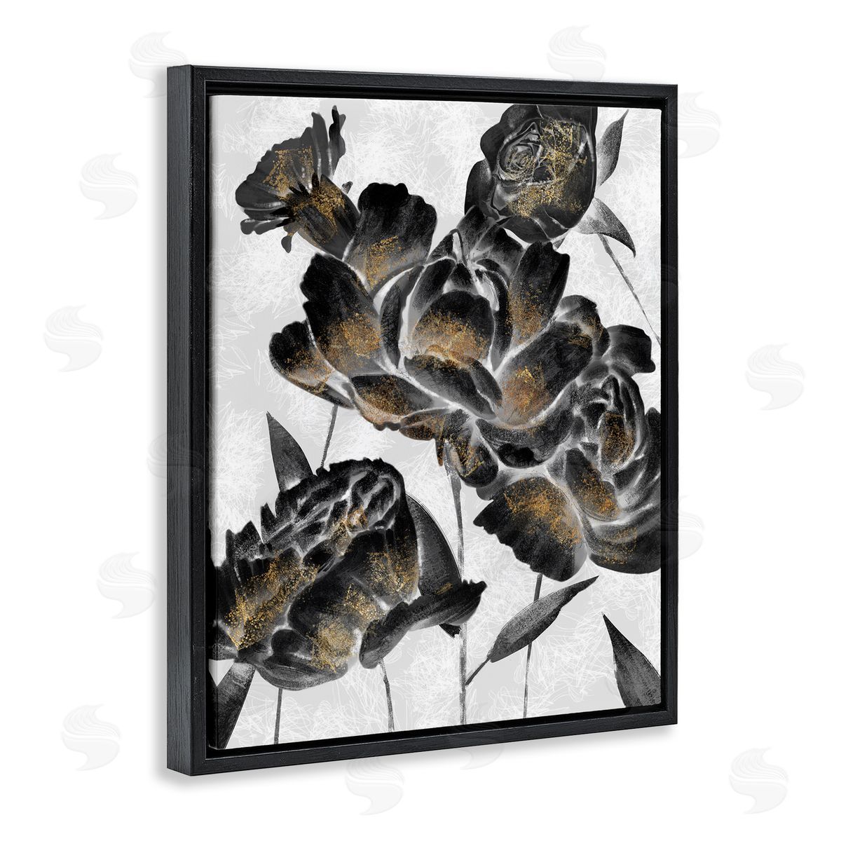 Ziwei Li Blooming Black Roses Dusty Gold Pollen Detail