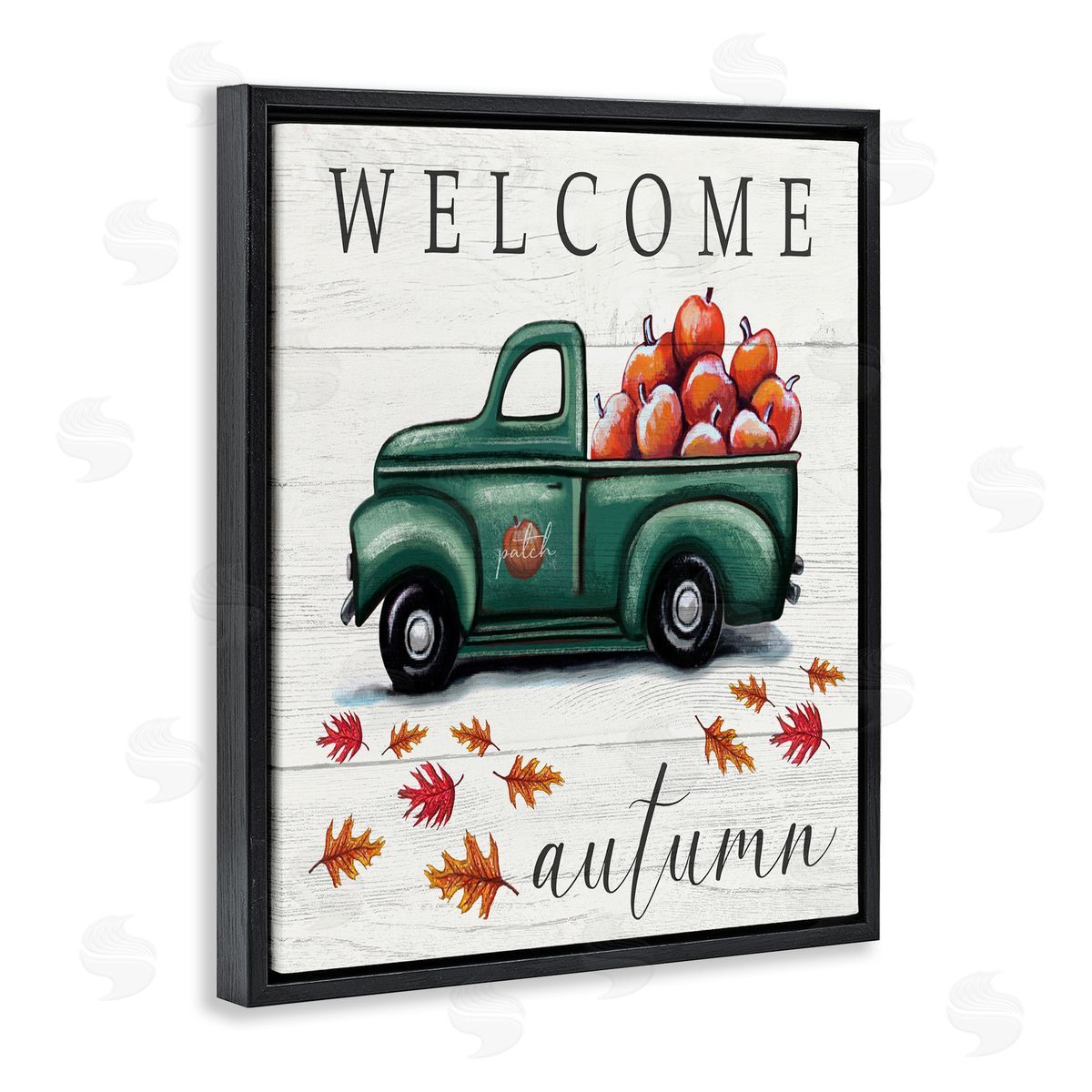 Elizabeth Tyndall Green Farm Truck Autumn Apple Harvest Welcome Sign
