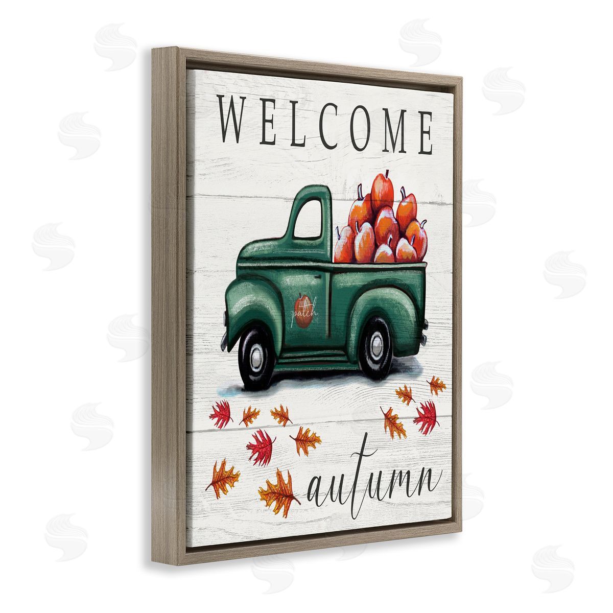 Elizabeth Tyndall Green Farm Truck Autumn Apple Harvest Welcome Sign