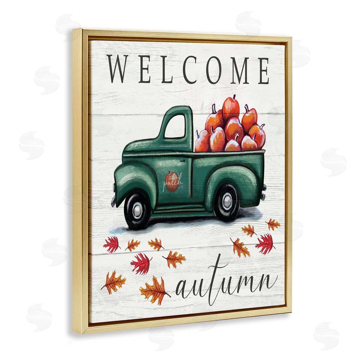 Elizabeth Tyndall Green Farm Truck Autumn Apple Harvest Welcome Sign