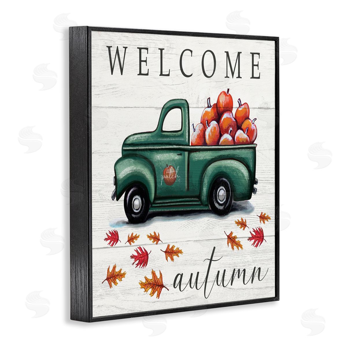 Elizabeth Tyndall Green Farm Truck Autumn Apple Harvest Welcome Sign