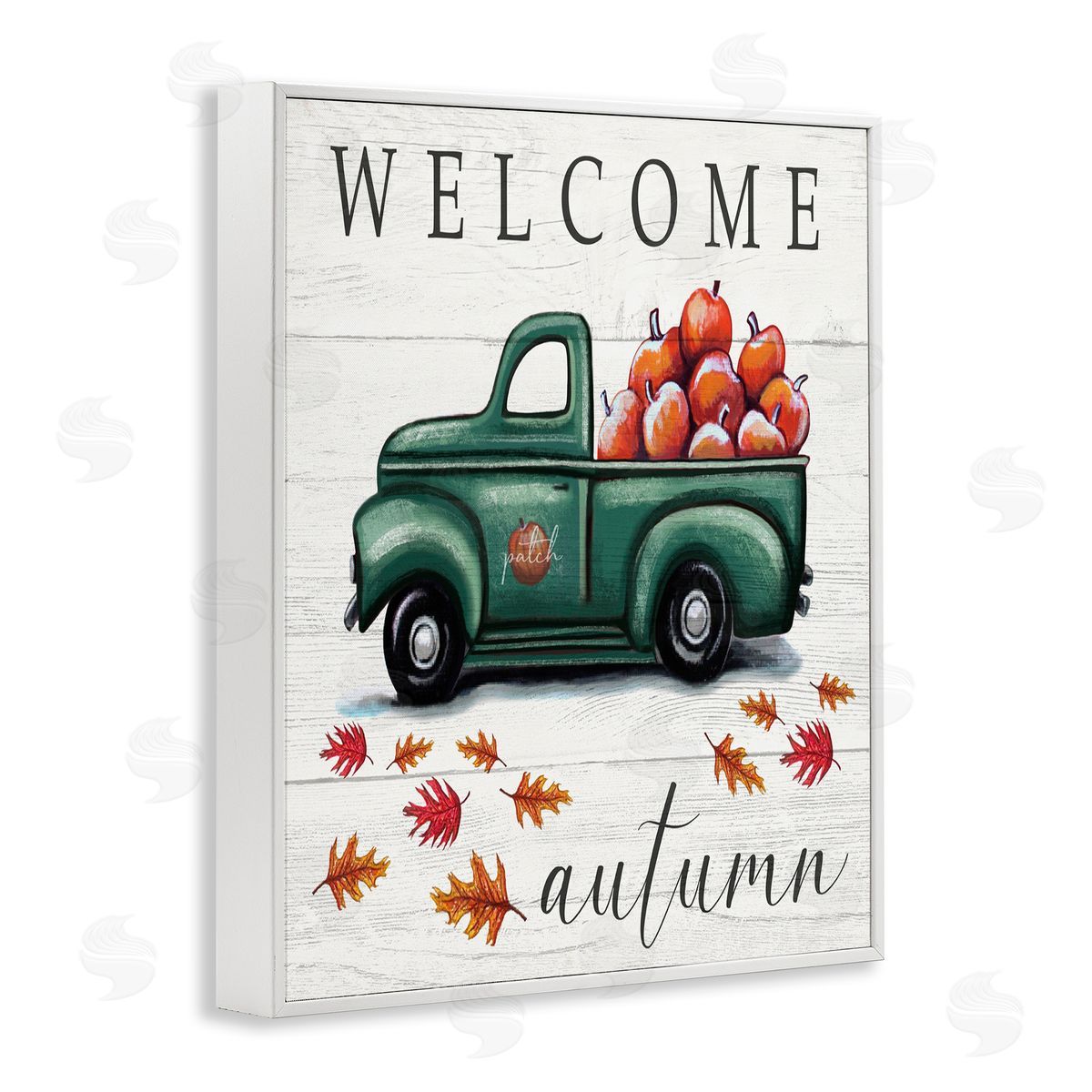 Elizabeth Tyndall Green Farm Truck Autumn Apple Harvest Welcome Sign