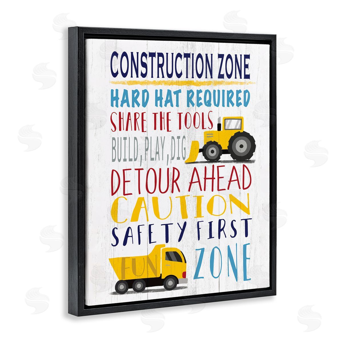 Elizabeth Tyndall Kid's Construction Zone Room Sign Fun Trucks
