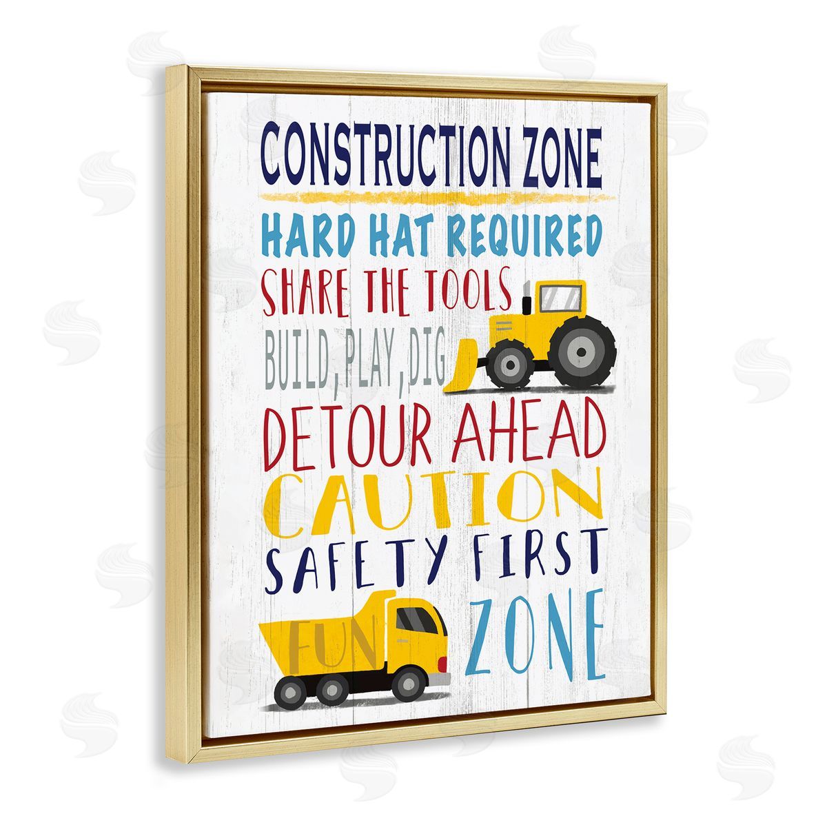 Elizabeth Tyndall Kid's Construction Zone Room Sign Fun Trucks