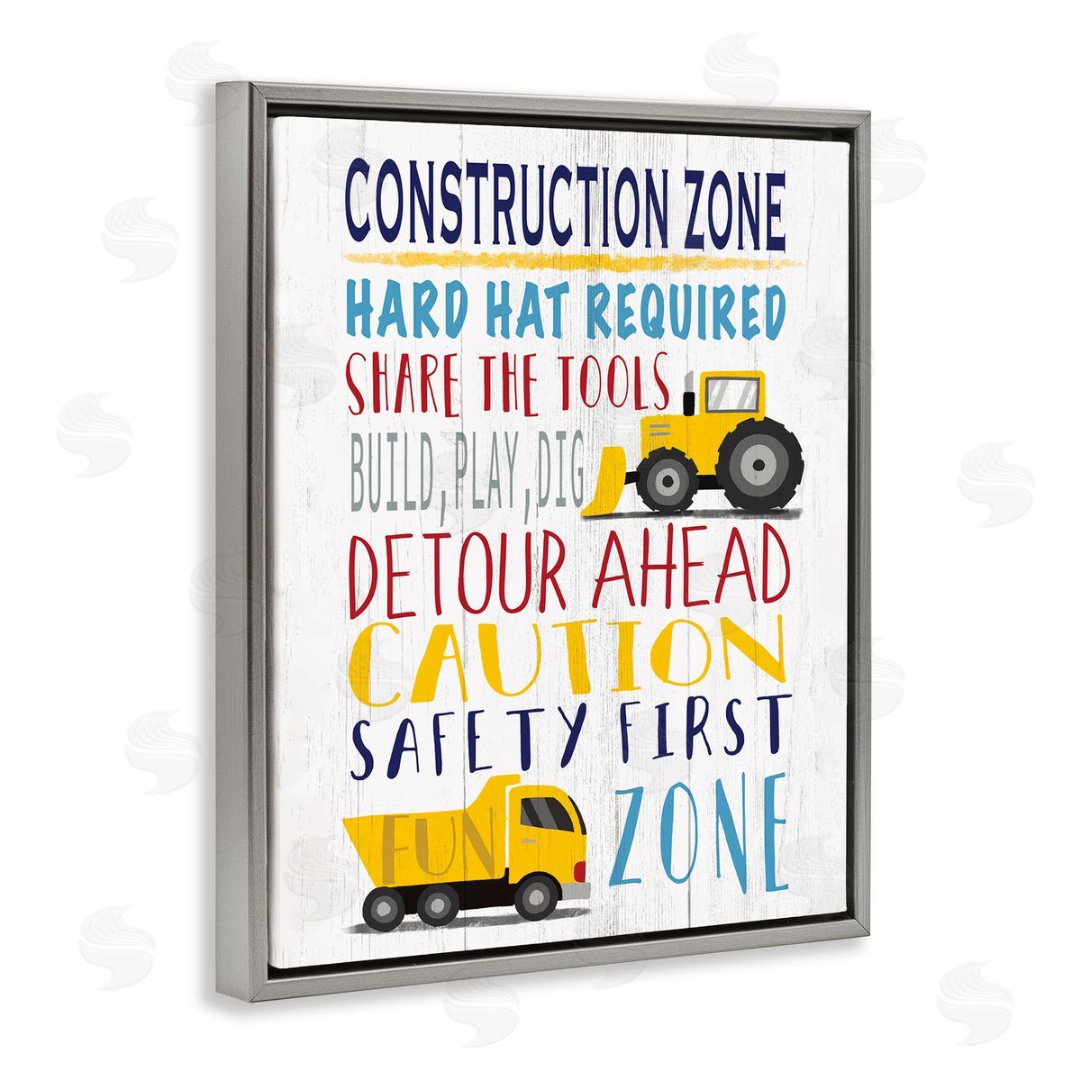 Elizabeth Tyndall Kid's Construction Zone Room Sign Fun Trucks