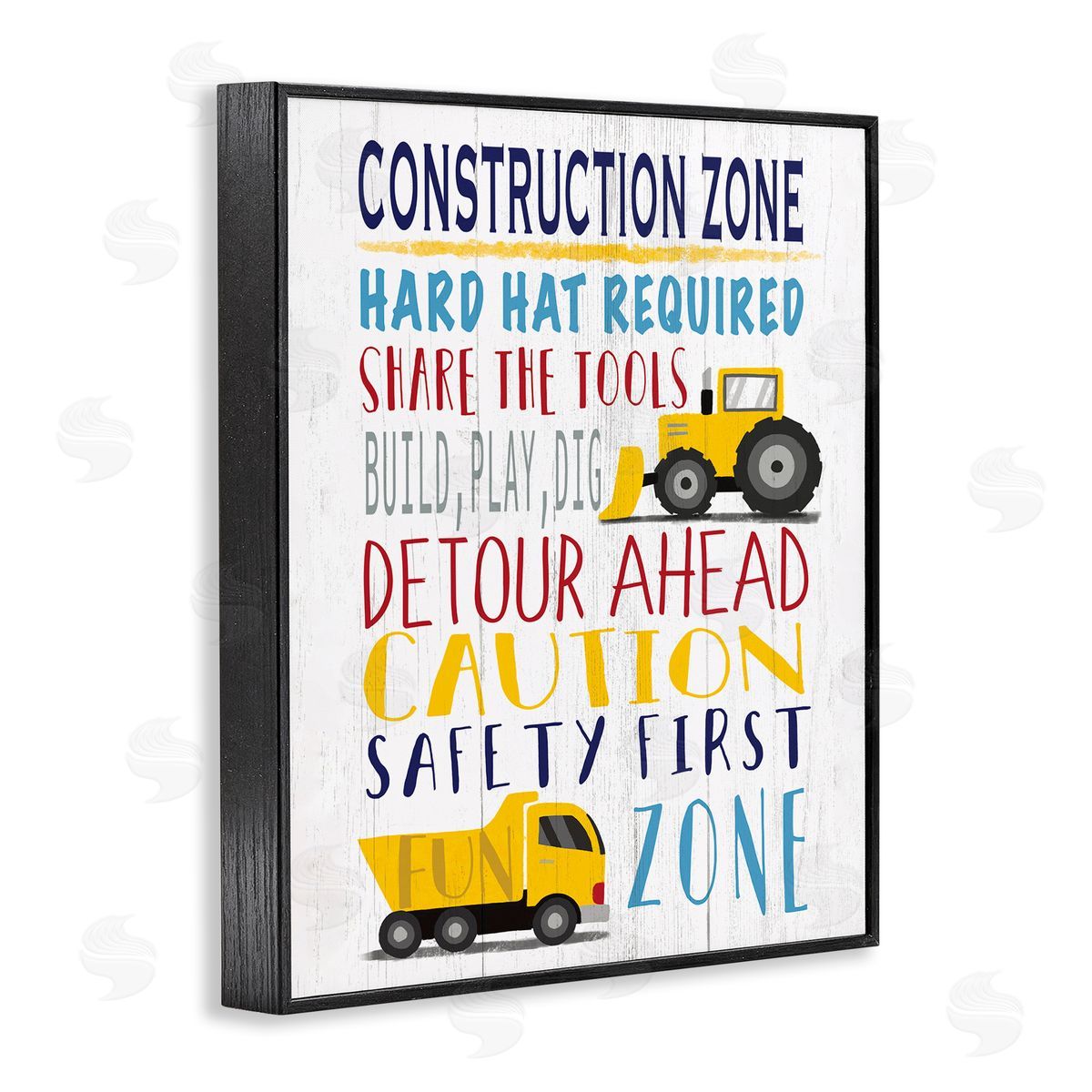 Elizabeth Tyndall Kid's Construction Zone Room Sign Fun Trucks