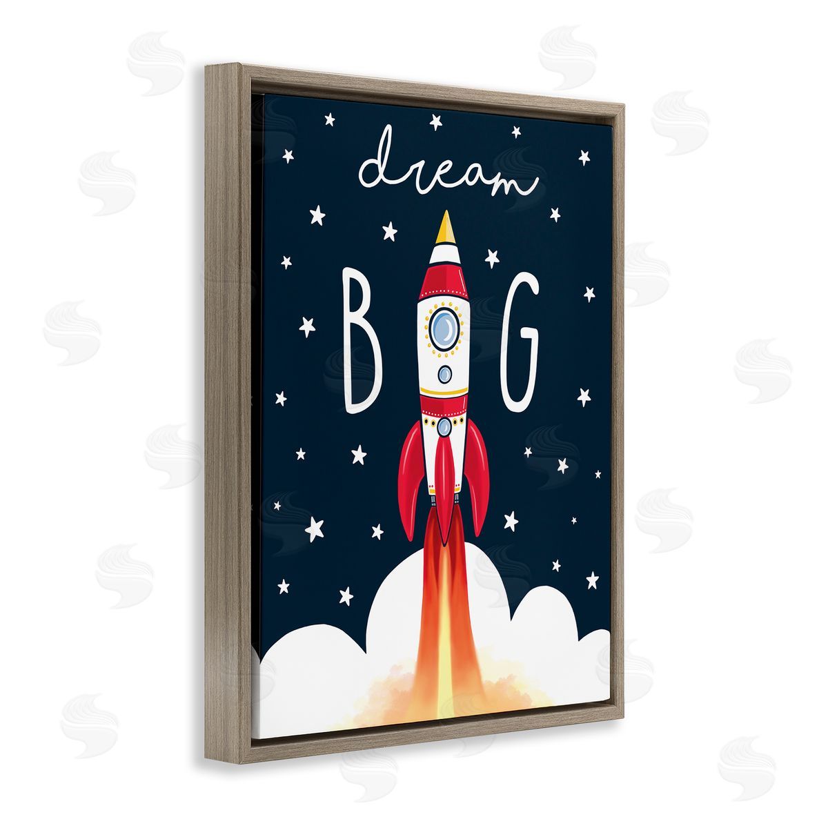 Elizabeth Tyndall Dream Big Sentiment Rocket Blast Off Starry Clouds