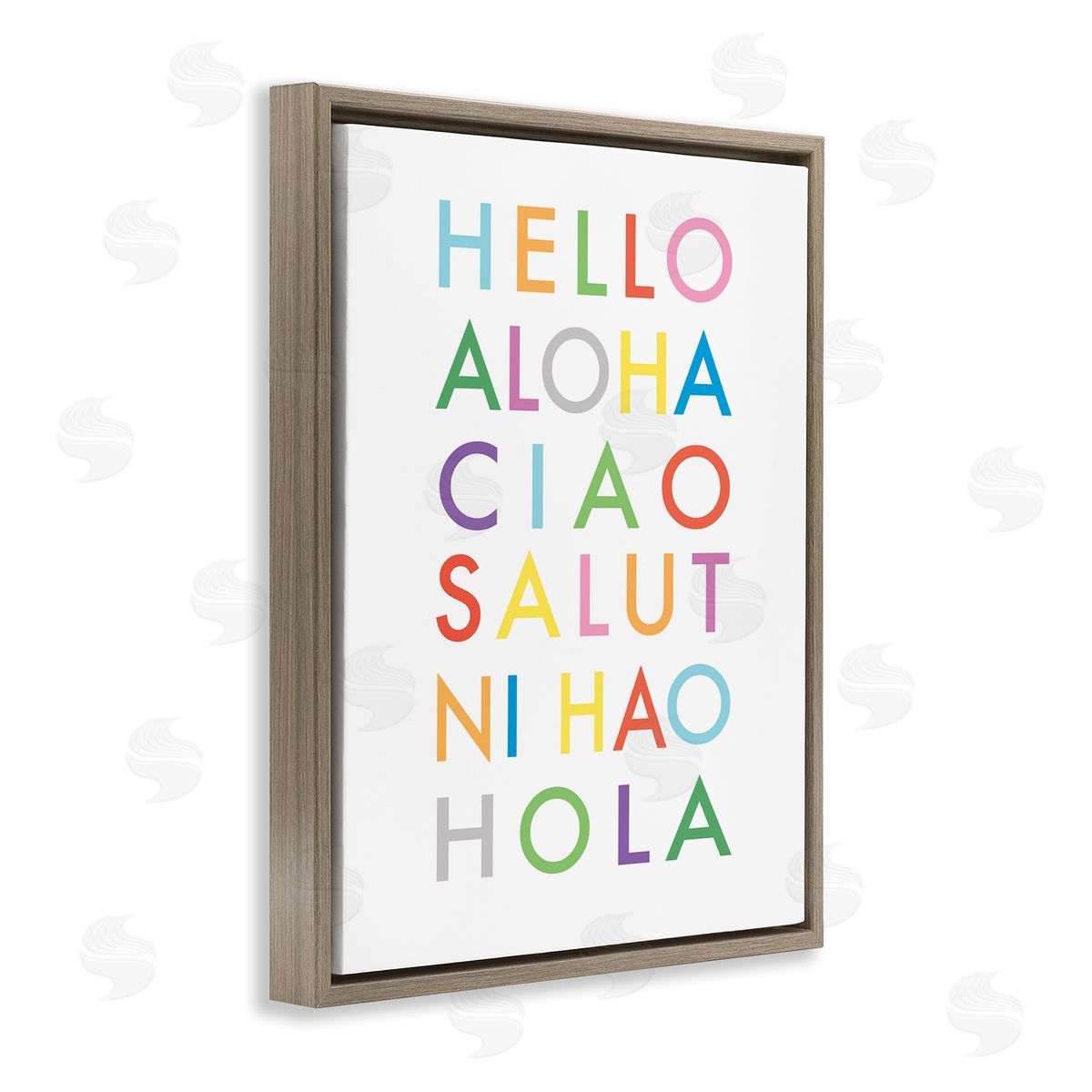 Elizabeth Tyndall Hello Aloha Ciao Salut Phrases Bold Rainbow Text