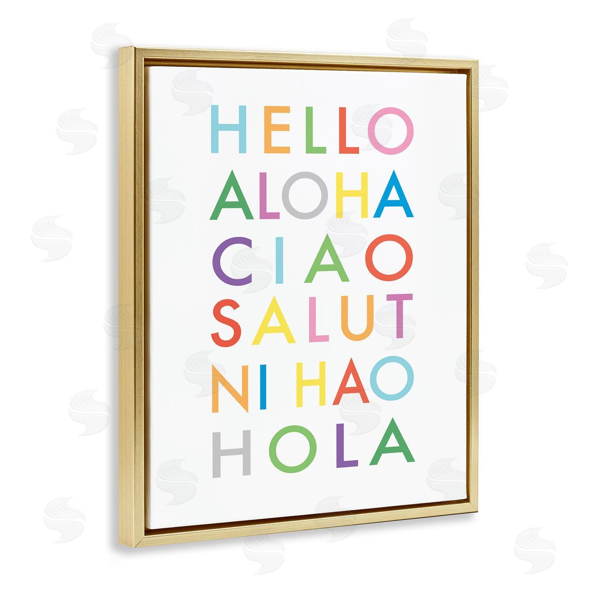 Elizabeth Tyndall Hello Aloha Ciao Salut Phrases Bold Rainbow Text