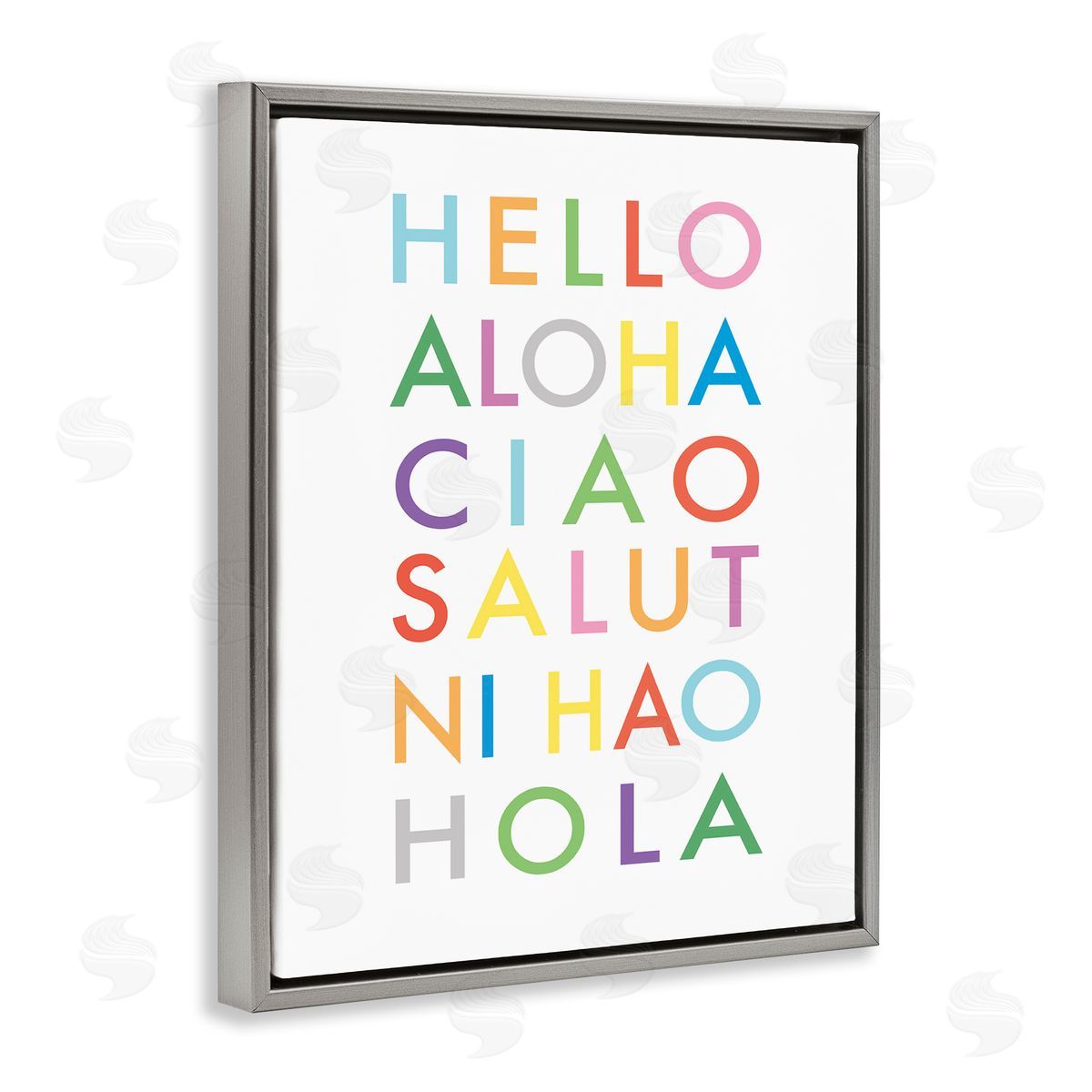Elizabeth Tyndall Hello Aloha Ciao Salut Phrases Bold Rainbow Text