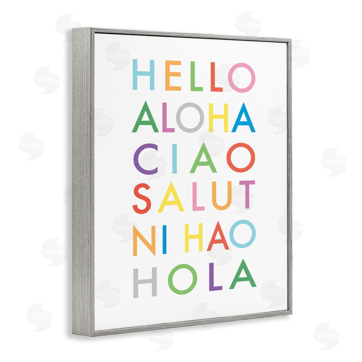 Elizabeth Tyndall Hello Aloha Ciao Salut Phrases Bold Rainbow Text