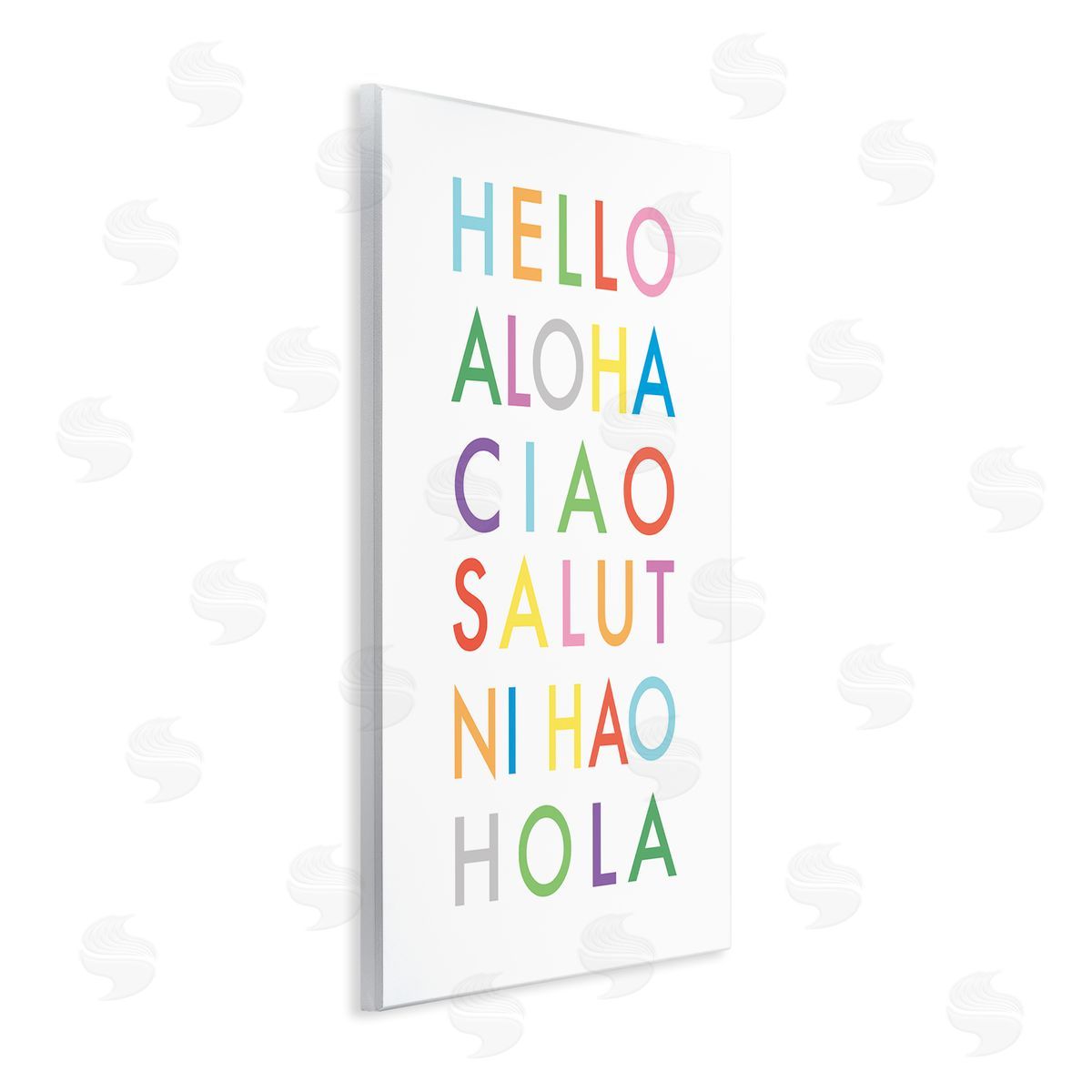 Elizabeth Tyndall Hello Aloha Ciao Salut Phrases Bold Rainbow Text