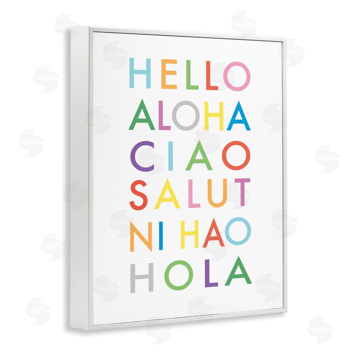 Elizabeth Tyndall Hello Aloha Ciao Salut Phrases Bold Rainbow Text