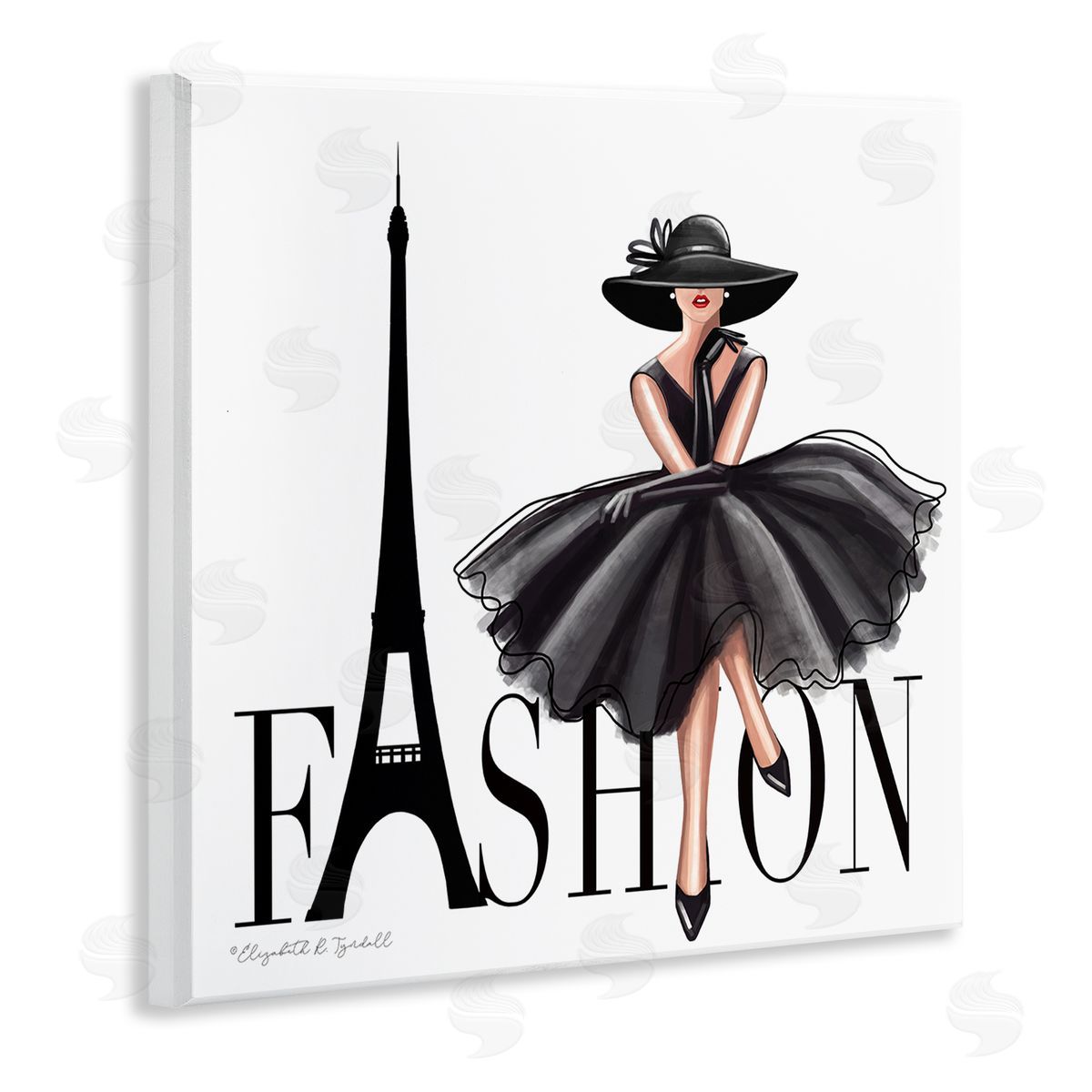 Parisian Fashion Illustration Wood Plaque Wall Art, Home Decor by Elizabeth Tyndall