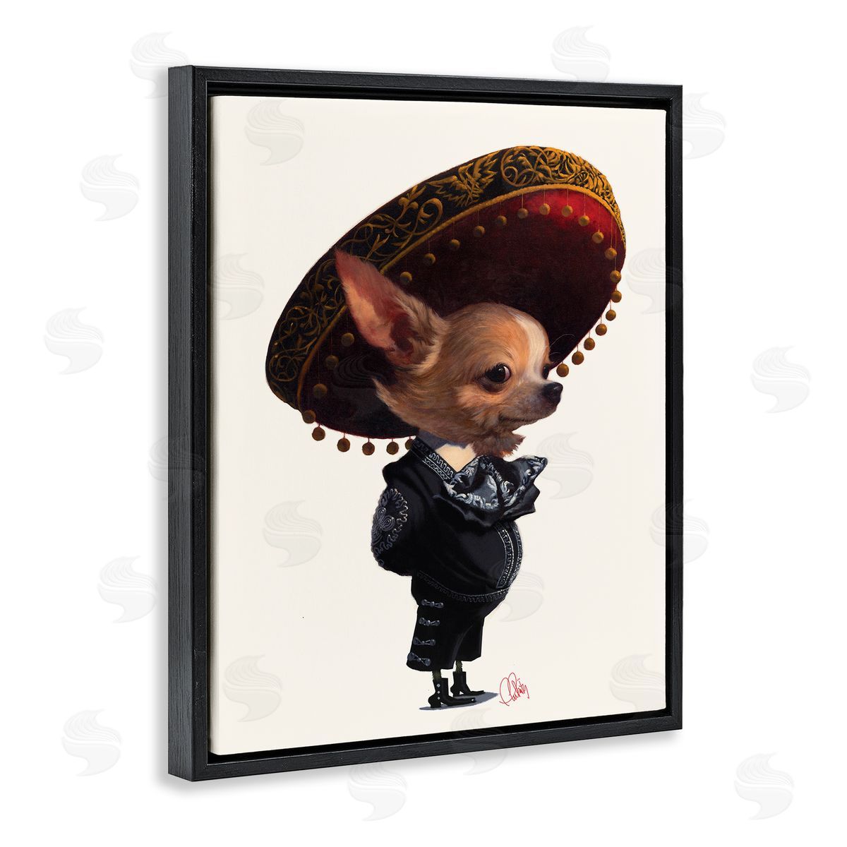 Thomas Fluharty Mariachi Chihuahua with Sombrero Adorable Pet Dog