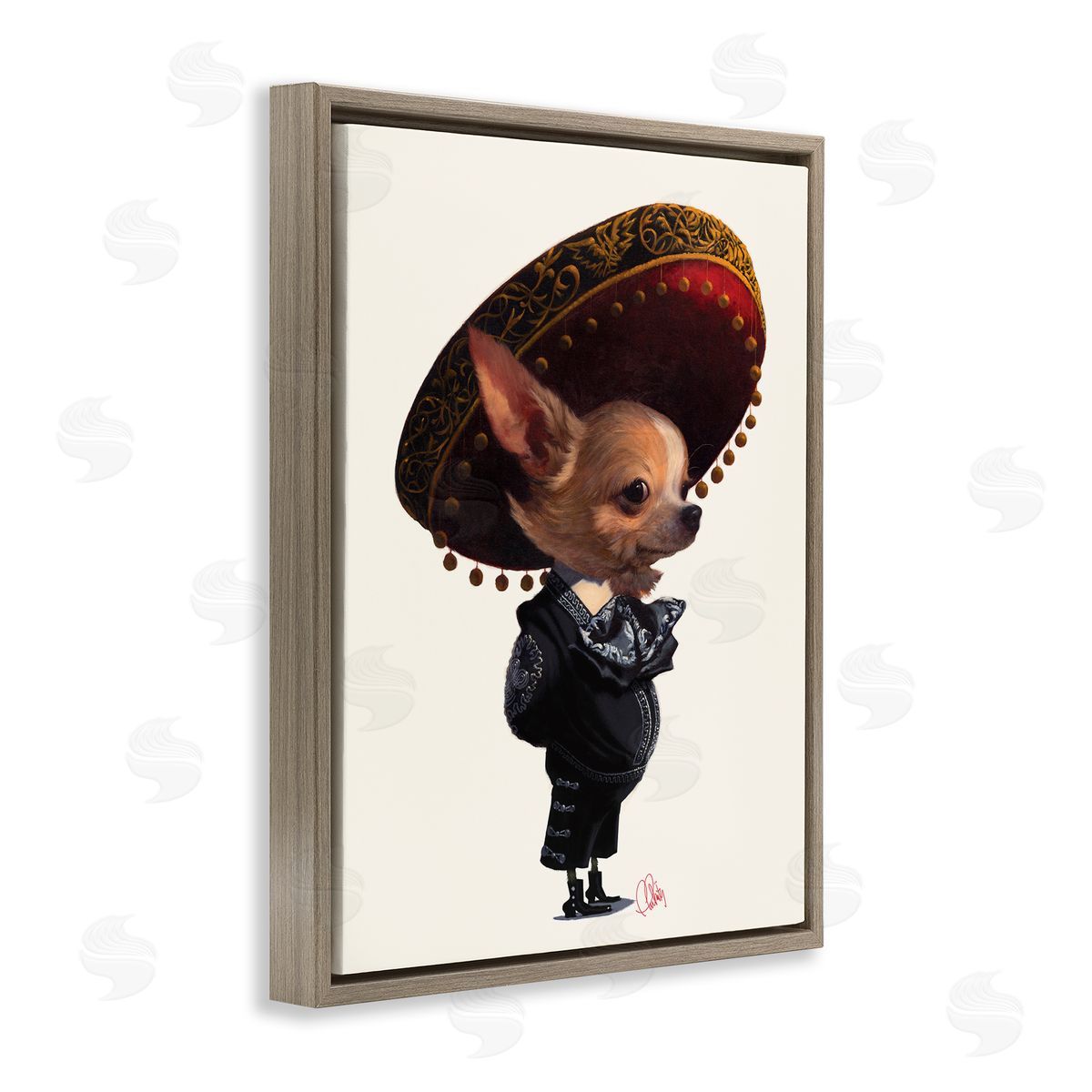 Thomas Fluharty Mariachi Chihuahua with Sombrero Adorable Pet Dog