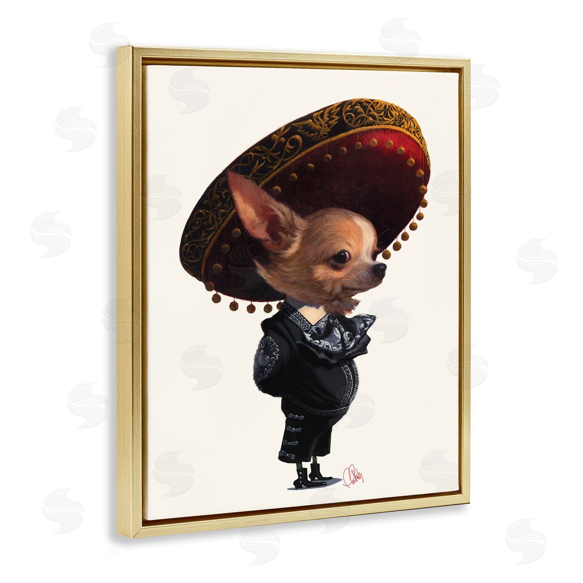 Thomas Fluharty Mariachi Chihuahua with Sombrero Adorable Pet Dog