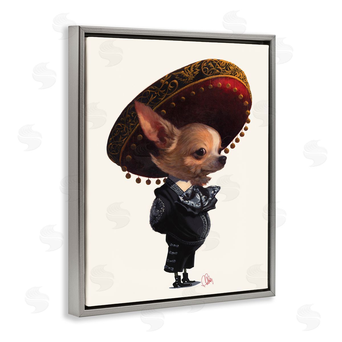 Thomas Fluharty Mariachi Chihuahua with Sombrero Adorable Pet Dog