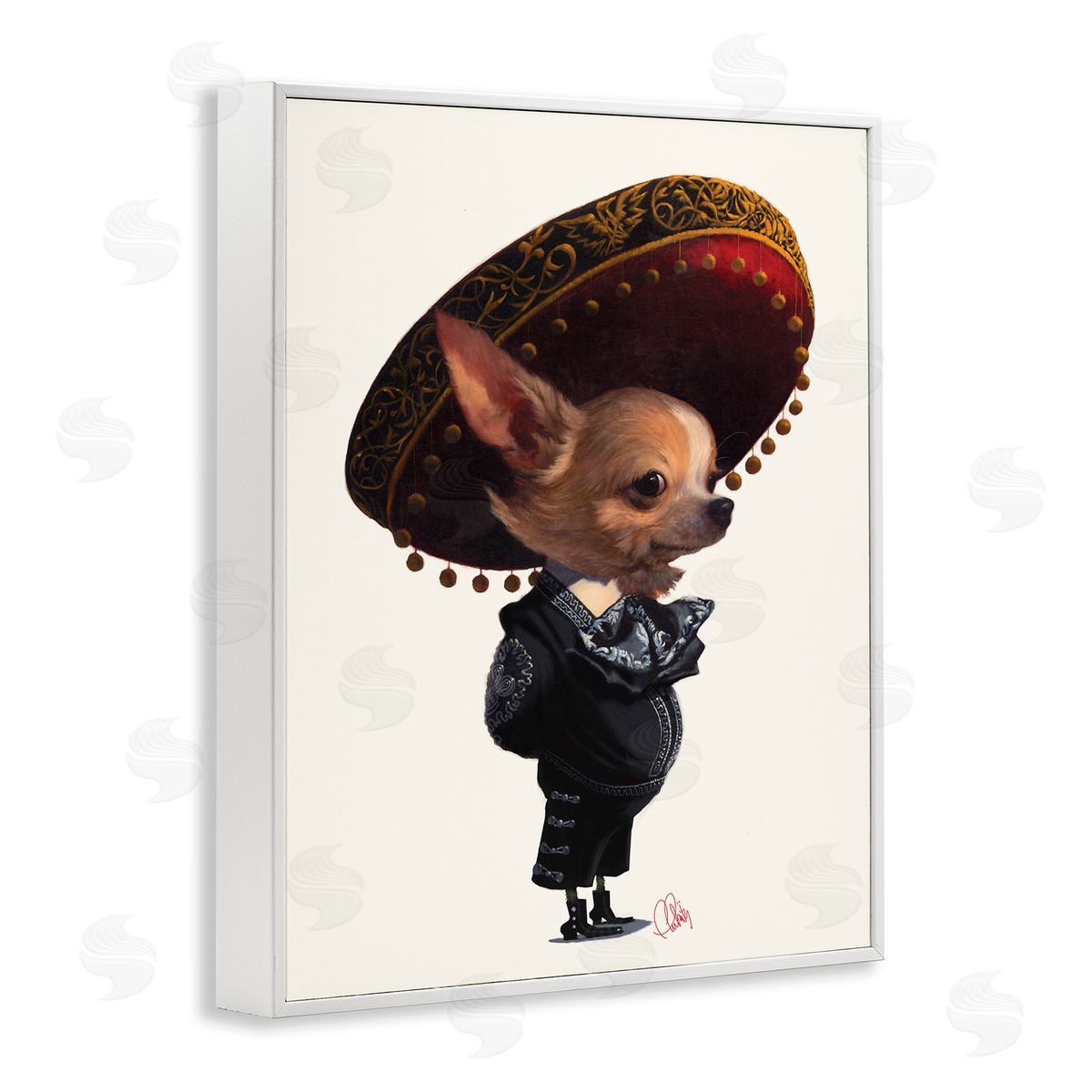 Thomas Fluharty Mariachi Chihuahua with Sombrero Adorable Pet Dog