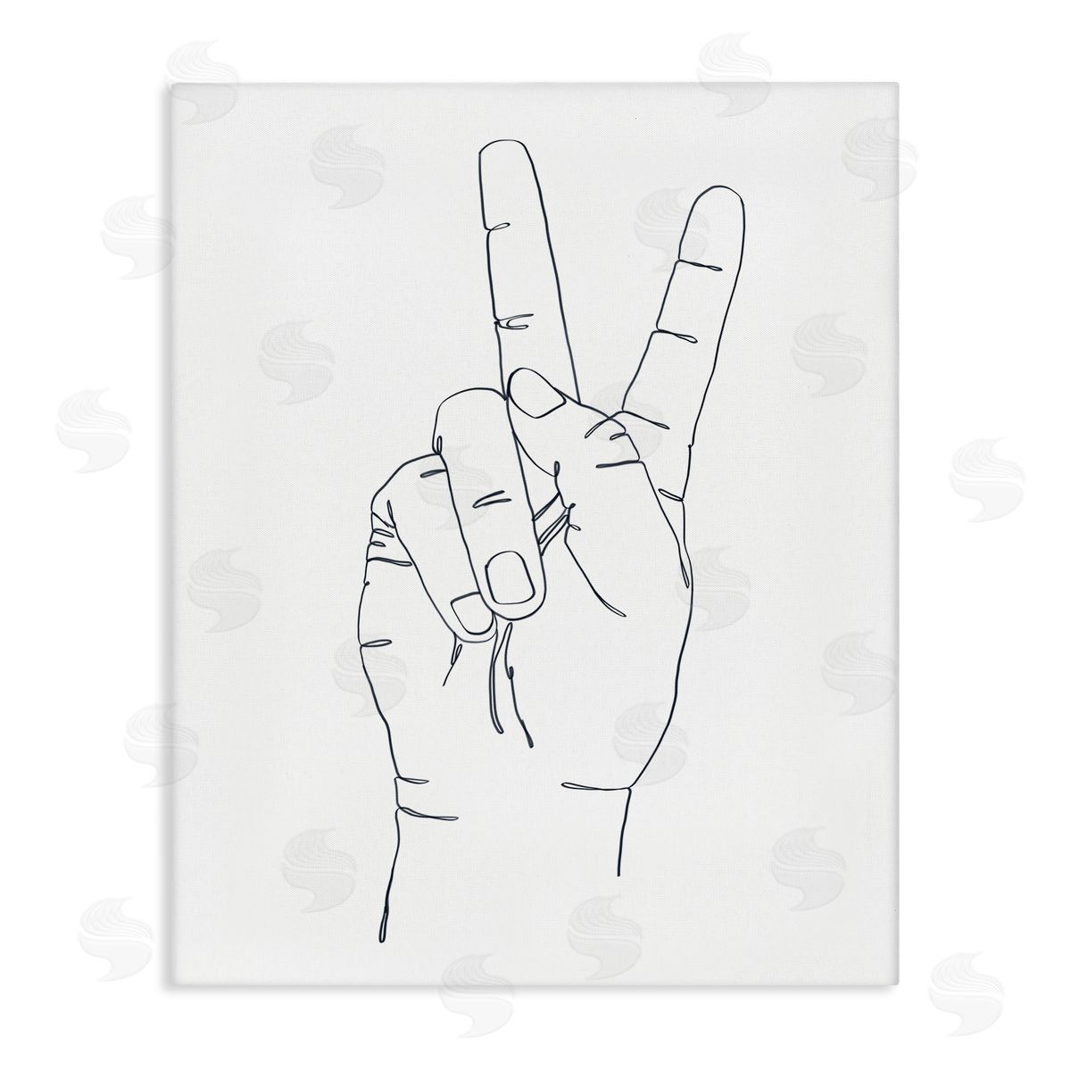 Ziwei Li Hand with Peace Sign Minimal Line Drawing