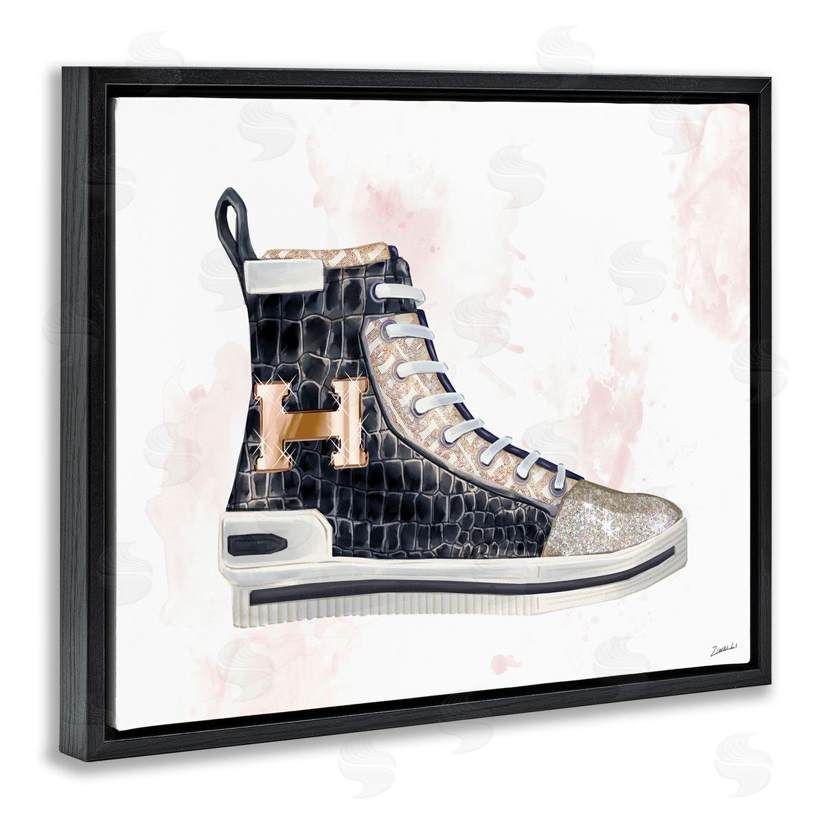 Ziwei Li Glam Snake Embossed Sneaker Illustration Fashion Forward