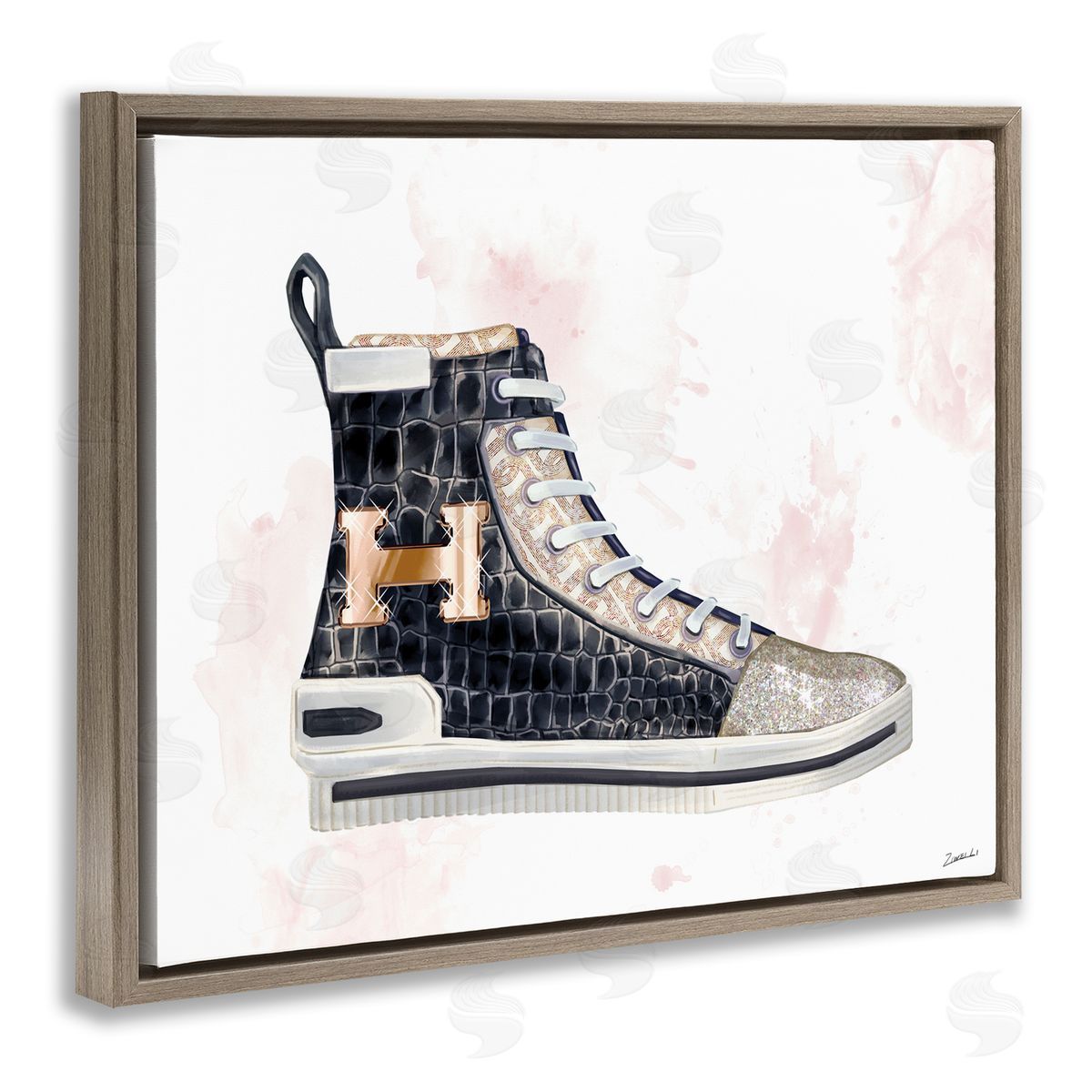Ziwei Li Glam Snake Embossed Sneaker Illustration Fashion Forward