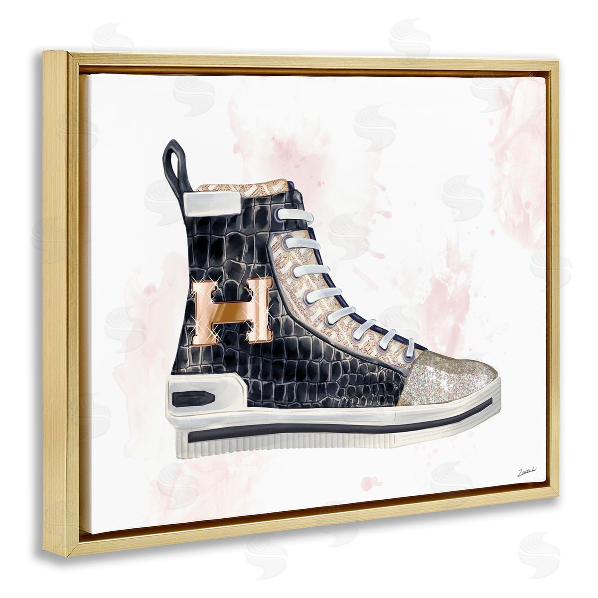 Ziwei Li Glam Snake Embossed Sneaker Illustration Fashion Forward