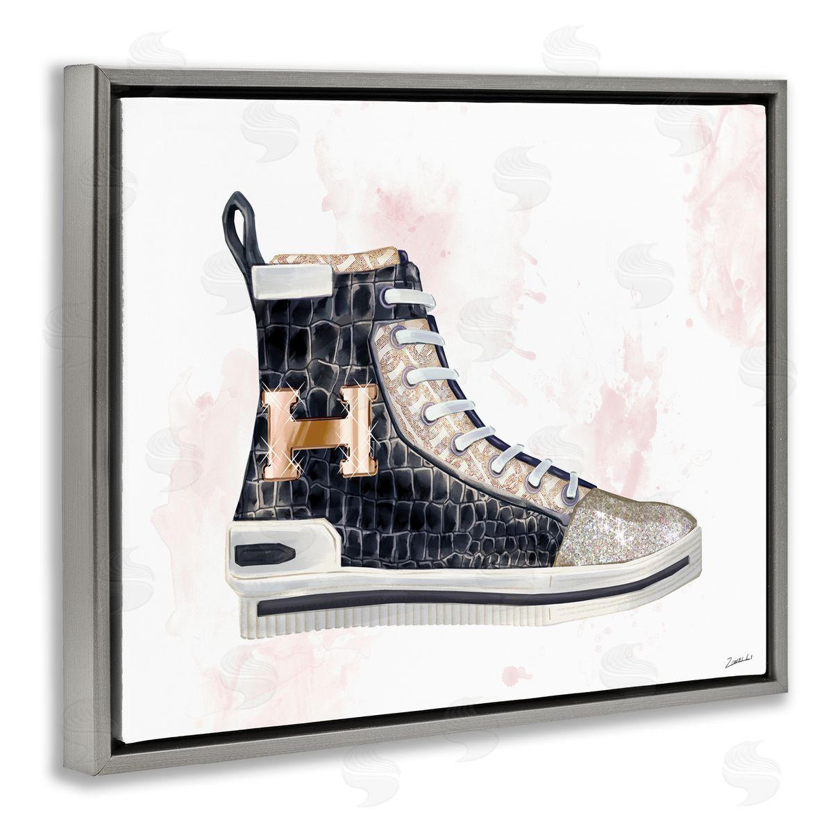 Ziwei Li Glam Snake Embossed Sneaker Illustration Fashion Forward