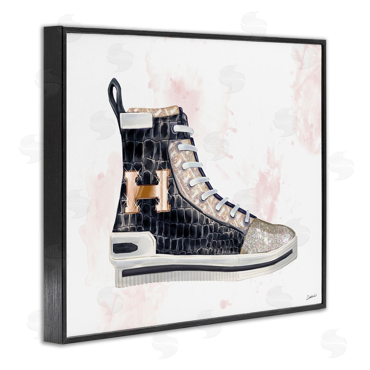 Ziwei Li Glam Snake Embossed Sneaker Illustration Fashion Forward
