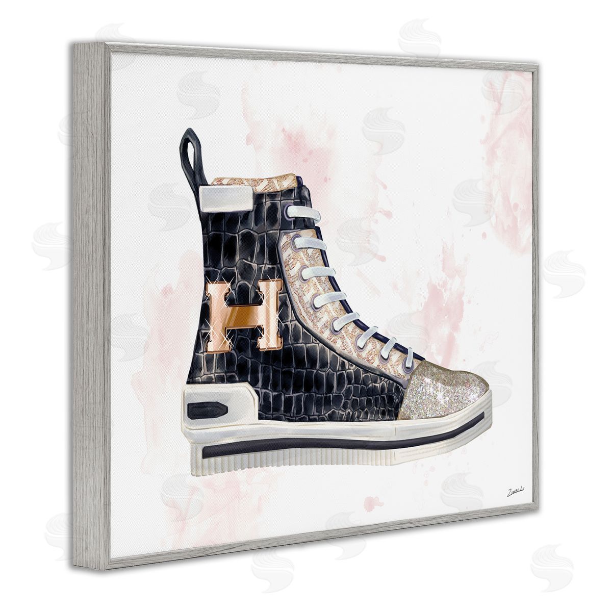 Ziwei Li Glam Snake Embossed Sneaker Illustration Fashion Forward
