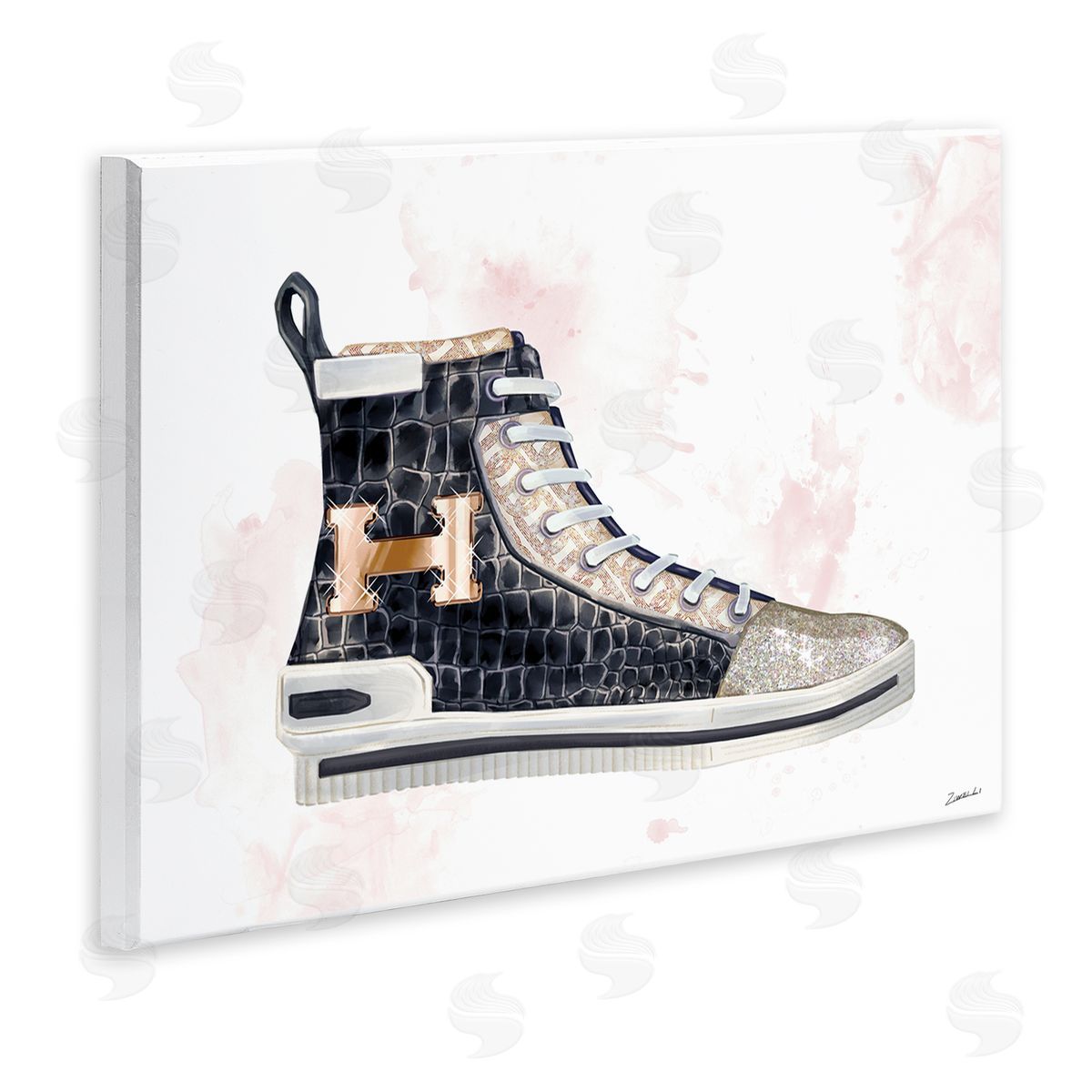 Ziwei Li Glam Snake Embossed Sneaker Illustration Fashion Forward