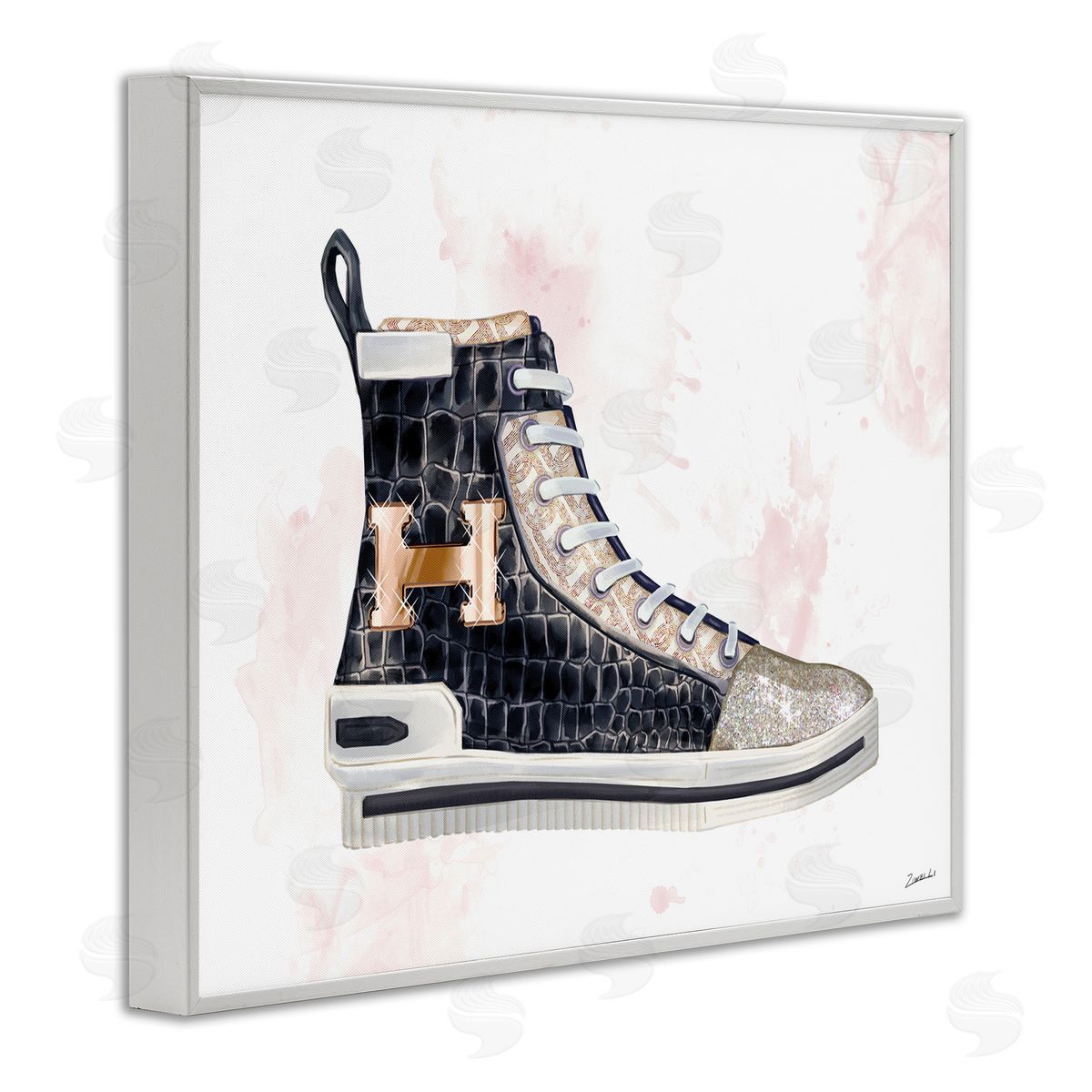 Ziwei Li Glam Snake Embossed Sneaker Illustration Fashion Forward