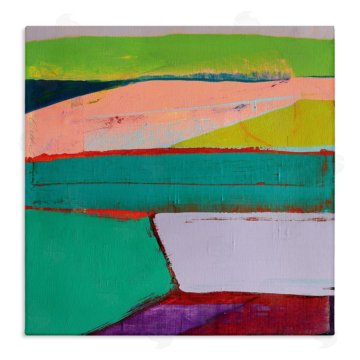 Cathe Hendrick Radiant Abstract Colors Layered Geometric Shapes Stretched Canvas Wall Art Print
