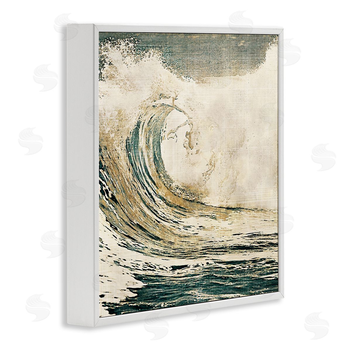 Heather Hayes Vintage Tidal Wave White Crest Nautical Water White Framed Glicee Wall Art Print
