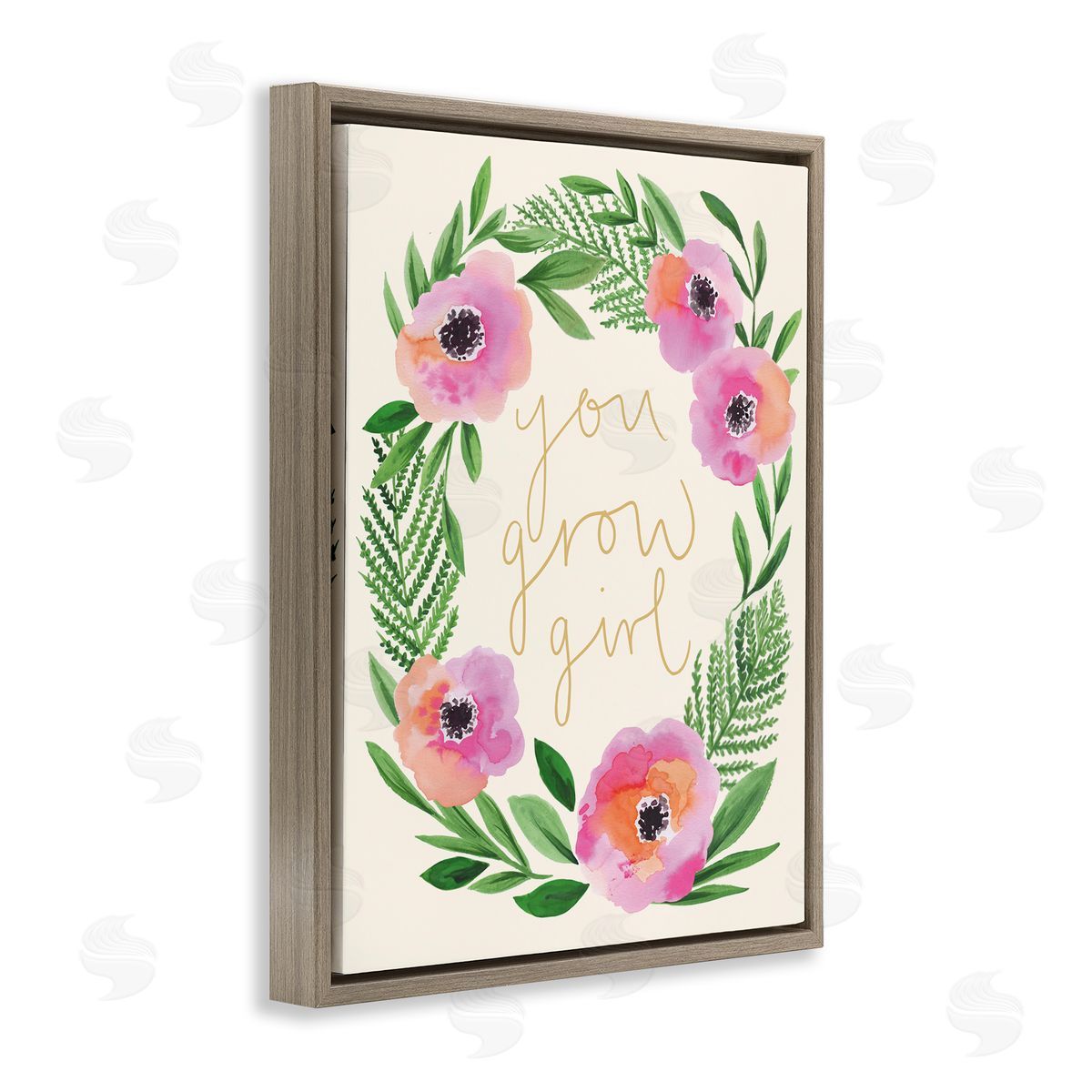 Heather McLaughlin You Grow Girl Phrase Blushing Pink Orange Florals