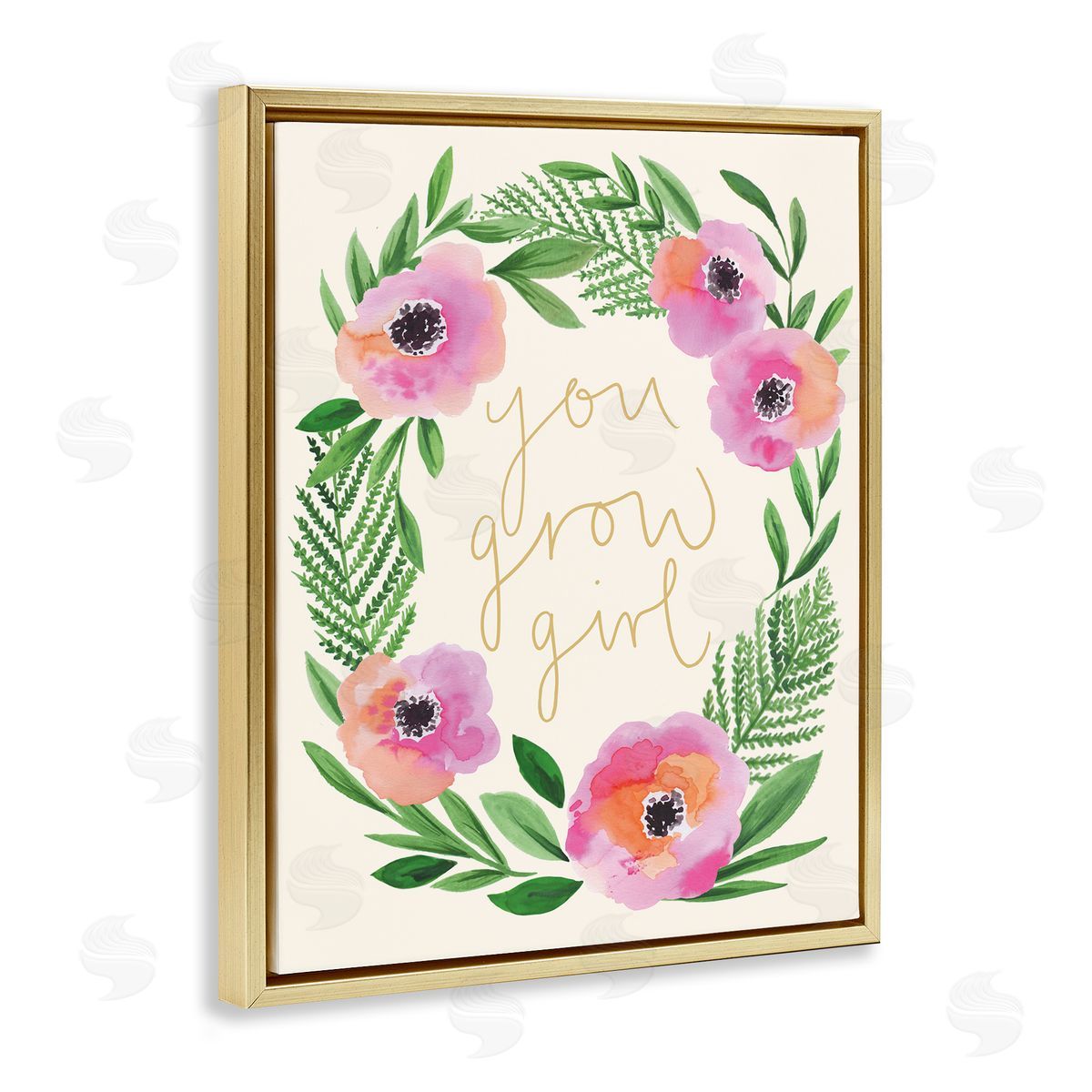 Heather McLaughlin You Grow Girl Phrase Blushing Pink Orange Florals