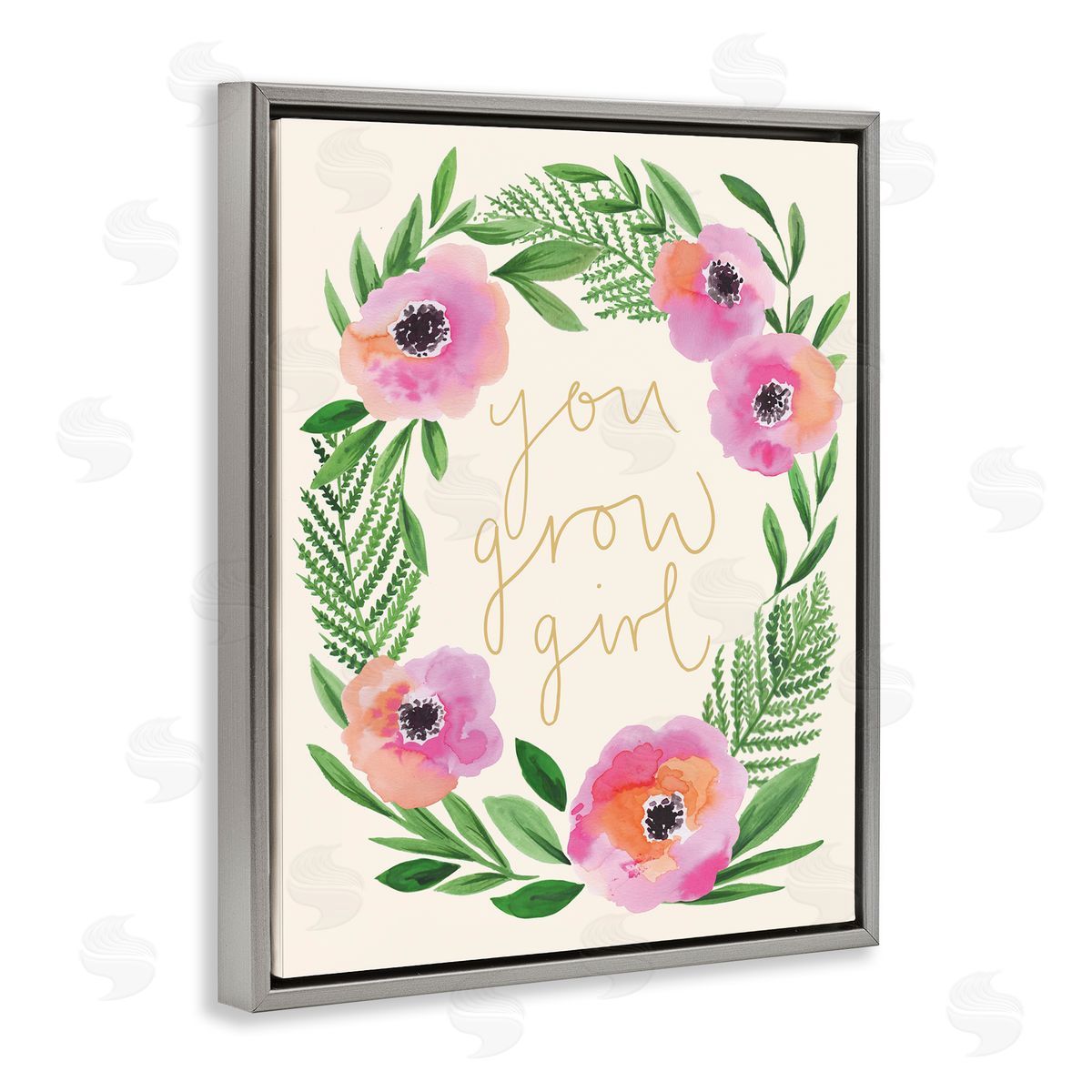 Heather McLaughlin You Grow Girl Phrase Blushing Pink Orange Florals