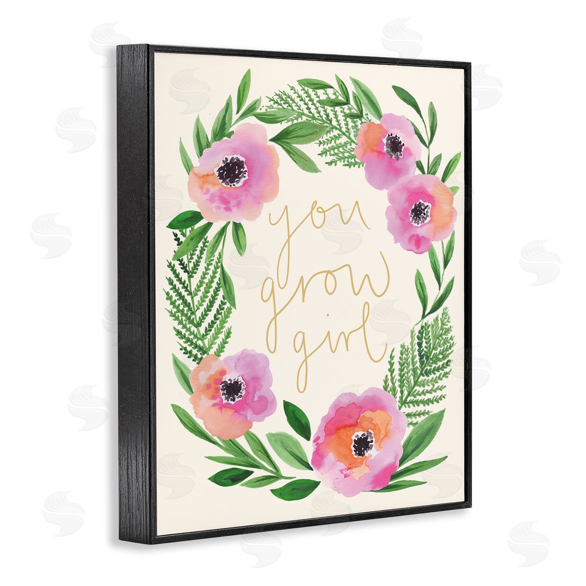 Heather McLaughlin You Grow Girl Phrase Blushing Pink Orange Florals