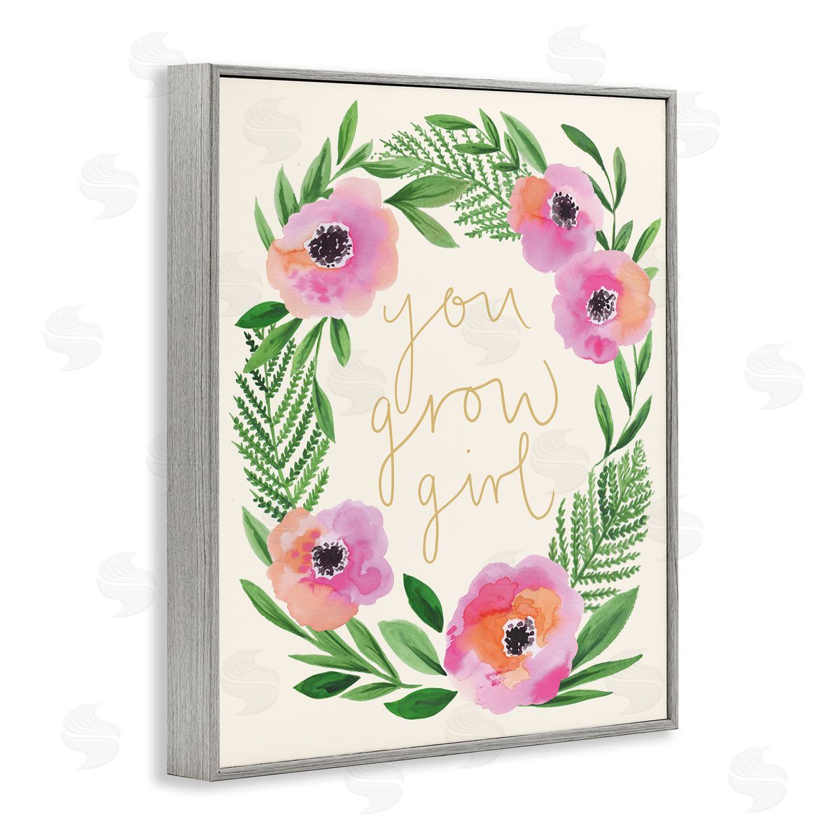 Heather McLaughlin You Grow Girl Phrase Blushing Pink Orange Florals